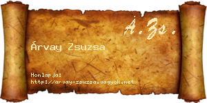 Árvay Zsuzsa névjegykártya